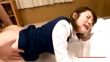 Japanese Babe Gets Hairy Pussy Fucked in the Office